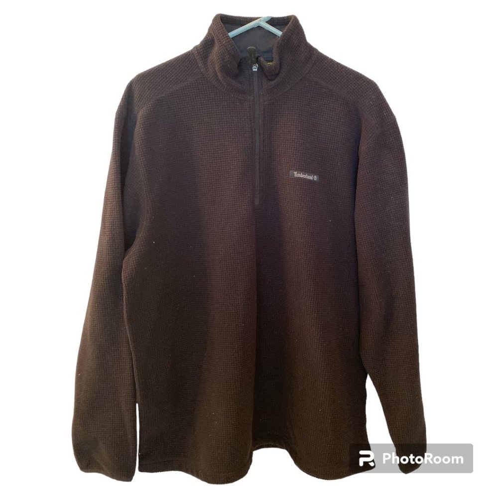 Timberland, Men's Quarter Zip Pullover, Black, Size:  Large